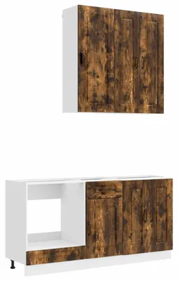 Immagine prodotto di vidaXL Set da cucina KALMAR, 5 pezzi, legno impiallacciato in rovere affumicato