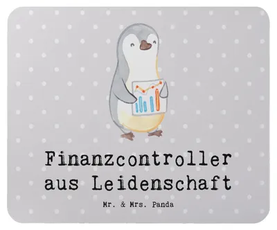 Produktbild von Mr. & Mrs. Panda Mauspad Finanzcontroller Leidenschaft - Grau Pastell - Geschenk, pc, Mouse Pad, Mousepad, laptop, mousematte