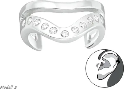 Produktbild von Ear Cuff Ohrklemme Silber 925: Ohrring ohne Loch Modell 5