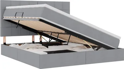 Obrázek produktu pro Postel s úložným prostorem a matrací Světle šedá 180 x 200 cm