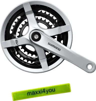 Immagine prodotto di Guarnitura Shimano FC-TY501 guarnitura KRG 28/38/48 denti argento incl. nastro riflettente maxxi4you