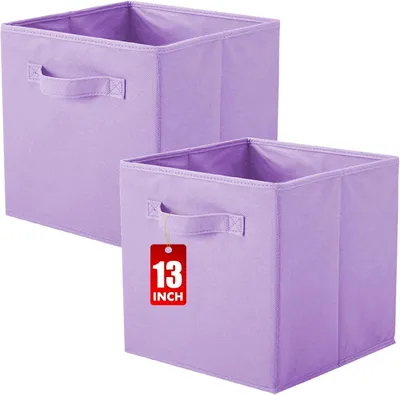 Produktbild von Stoffaufbewahrungsboxen, 2 Stück, faltbare Aufbewahrungswürfel, würfelförmige Aufbewahrungsboxen, 33 x 33 x 33 cm