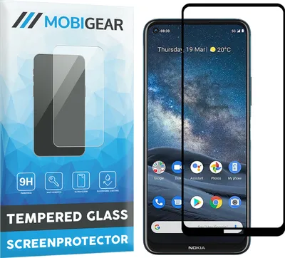 Produktbild von Mobigear Premium  Nokia 8.3 Panzerglas Gehärtetes Glas Displayschutz - Hüllenfreundlich - Schwarz