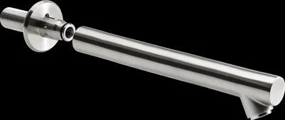 Image de KWC Wandauslauf, en acier inoxydable, amovible, pour installation murale, portée de 200 mm, angle de 60 degrés