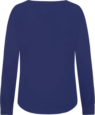 Produktbild von Greiff CHIFFON Damen Chiffon-Bluse Langarm Rundhals Regular Marine 42