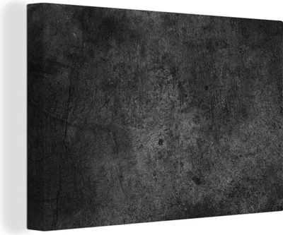 Produktbild von OneMillionCanvasses® - Leinwandbilder - 140x90 cm, Beton - Strukturiert - Retro - Schwarz - Grau - Rustikal, Wandbilder Kunstdruck Wanddekoration - Foto auf Leinwand - Gemälde auf