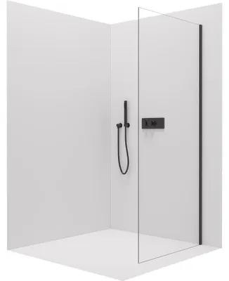 Productafbeelding van CERANO - Zijwand Santoro L/P - zwart, mat, transparant glas - 90x195 cm