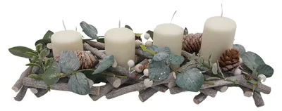 Produktbild von Adventskerzen 4er-Set Stumpenkerzen Weihnachtskerze Stufenkerzen Stumpen Kerze, Farbe:champagner