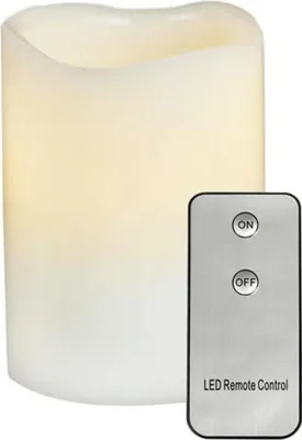 Obrázok produktu pre ACA Lighting biela sviečka, 1 LED, napájaná batériami 2xAA + diaľkové ovládanie, teplá biela, IP20, š.7,5x12,5cm F0711515