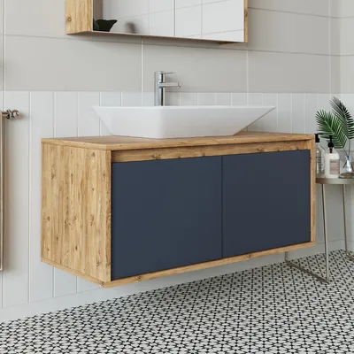 Produktbild von Roomart ATLANTIC-100 Badmöbel Unterschrank 100 cm breit, Anthrazit-Eiche
