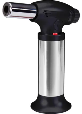 Produktbild von TURBO Flambierbrenner silber 16 cm, einstellbare Flammenintensität, Sicherheitsverriegelung