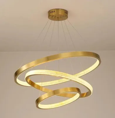 Zdjęcie produktu dla Zing Ring Triple 80 A - żyrandol LED 80cm trzy pierścienie złoty mosiądz