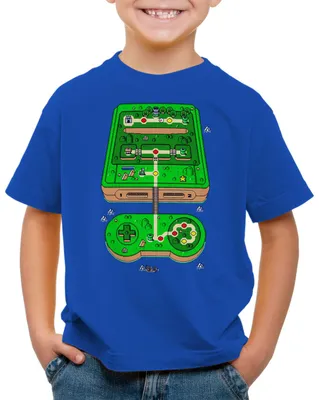 Produktbild von Style3 Super Console World Kinder T-Shirt snes konsole pixel art