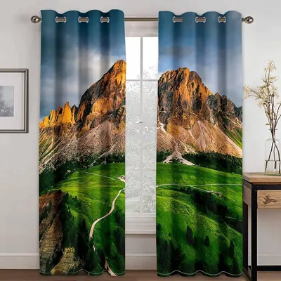 Imagen del producto de Cortinas opacas con ojales para dormitorio, 192 x 84 cm