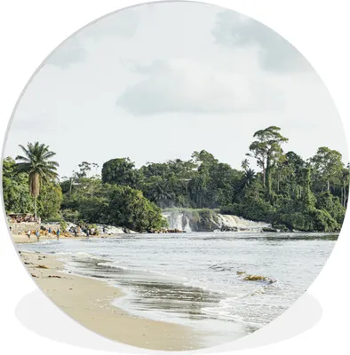 Produktbild von MuchoWow® Rundes Wandbild - Runde Bilder Strand von Kribi Ø 30 cm Kreis Wanddekoration Kunststoff - Wandkreis - Wandschmuck - Schlafzimmer - Bilder - Der Kreis - Kunst für die Wohnung - Plastik - Kunstdruck - Wandbild