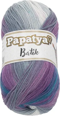 Produktbild von Garn PAPATYA BATIK - 100g / 360 m - Grau,Weiß,Lila