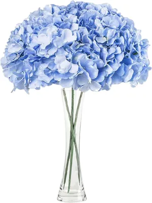 Produktbild von Künstliche Hortensie 16 cm, 3 Stück, Seide, blau, für Tischdekoration