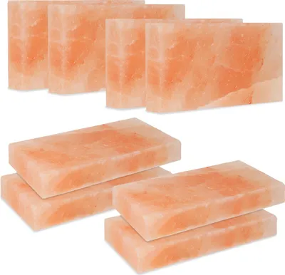 Obrázok produktu pre Izrielar 8x grilovací soľný kameň Himalájska soľná doska 20x10x2,5 cm Prírodná soľná dlaždica pre plynový gril a rúru