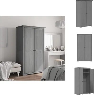 Image de vidaXL Armoire BODO Gris 101x52x176,5 cm Pin massif - Armoires