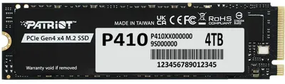 Produktbild von Patriot P410 4 TB, SSD, (PCIe 4.0 x4, NVMe 1.4, M.2 2280)