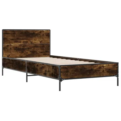 Produktbild von Bettgestell Räuchereiche 90x200 cm Holzwerkstoff und Metall
