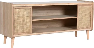 Image de Meuble TV Home ESPRIT naturellement rotin bois paulonia 120 x 35 x 54 cm