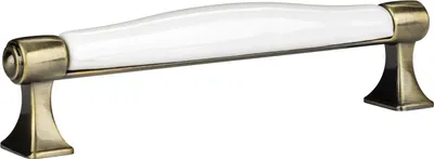 Produktbild von SOTECH Möbelgriff MARIE BA 128 mm Antik-Messing-Weiß Porzellangriff