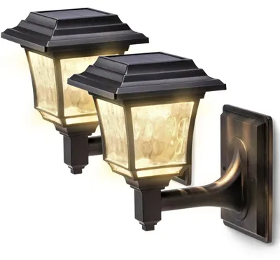 Solar-Wandleuchten LED, 2 Stück, 2 Modi, wasserdicht, für Außen