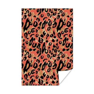 Produktbild von MuchoWow® Poster Pantherdruck - Rosa - Gold 60x90 cm - Wanddekoration