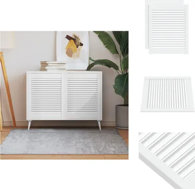 Produktbild von vidaXL Schranktüren Lamellen-Design 2 Stk Weiß 61,5x49,4 cm Massivholz -  Schranktüren