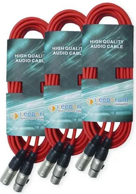 Produktbild von keepdrum DMX Kabel Rot 3-pol XLR 10m 3 Stück