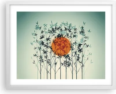Produktbild von Gerahmtes Poster - Weißer Rahmen - Westen Sonne Gras - 50x40 cm - Wand Bild - Wanddeko - Wandbilder - Kunstposter - Wandposter - Bilderrahmen - Bilder - Kunstdruck - Wanddekoration - P2WAA50x40-5104