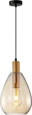 Zdjęcie produktu dla Lampa wisząca ZULO mosiądz-bursztynowy-czarna 1xE27x40W szkło wym:115x18x18cm IP20 Italux