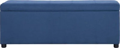 Produktbild von vidaXL Bank mit Staufach 116 cm Blau Polyester
