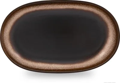 Produktbild von Original Bunzlauer Keramik Servierplatte Platte Teller oval 27,3x16,8x3,3 cm Design ZACIEK (Braun)