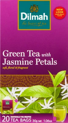 Produktbild von Dilmah Grüner Tee mit Jasminblüten 30 G (20 Beutel)