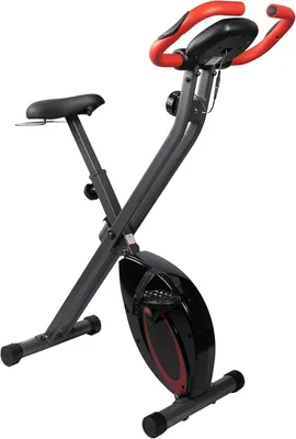 Produktbild von Fjoerdesports faltbarer Fahrradtrainer, Heimtrainer, Fitnessfahrrad LCD Trainingscomputer, klappbarer Hometrainer, inklusive Pulsmessung, maximales Benutzergerwicht 110 kg, 8 Widerstandsstufen-Schwarz