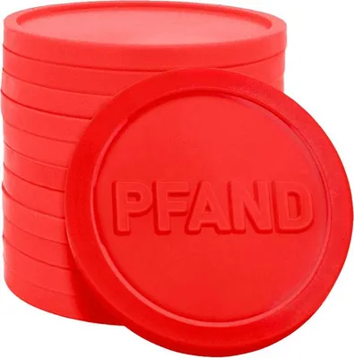 Immagine prodotto di CombiCraft Moneta da deposito con rilievo "Pfand" rossa Ø29mm - 250 pezzi