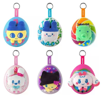 Obrázok produktu pre Tamagotchi Pop! Plyšové prívesky, 10 cm, balenie (6 kusov)