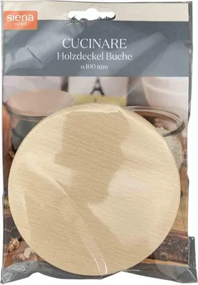 Image de Couvercle en bois "Cucinare" 100 mm Weck, hêtre avec anneau en silicone
