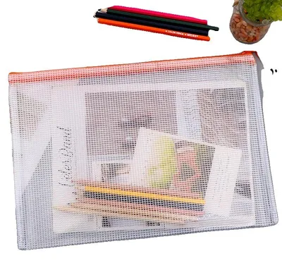 Obrázok produktu pre Uložiteľná taška, ekologický materiál, zapínanie na zips, 4 kusy – formáty A6, A5, A4, A3, farba: oranžová