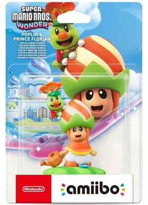 Image de Figurine Amiibo Poplin & Prince Florian, Collection Super Mario, Compatible Nintendo Switch, Nintendo 3DS, Wii U