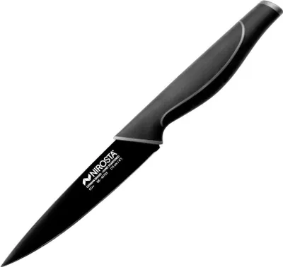 Produktbild von NIROSTA Universalmesser WAVE, Küchenmesser aus Edelstahl mit Soft-Touch Griff, scharfes Allzweckmesser zum Schneiden und Zerteilen, handgeschärfte Klinge mit schwarzer Antihaftbeschichtung (Klingenlänge: ca. 15 cm)