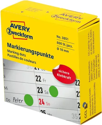 Produktbild von Markierungspunkte auf Rolle 10mm grün VE=10x800 Stück
