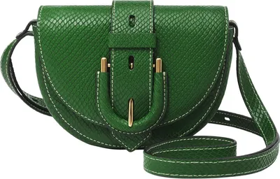 Image de FOSSIL Cuir sac à épaule bandoulière Harwell Small Flap Crossbody Green vert