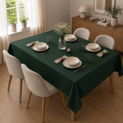 Immagine prodotto di Tovaglia 110 x 160 cm per tavolo da cucina e da pranzo in verde scuro
