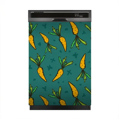 Produktbild von Magnete Dekorative 60x80 cm Küche Magnetmatte Spülmaschine - Cartoon Karotten