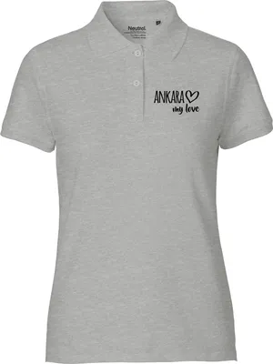 Produktbild von Huuraa Damen Polo Shirt Ankara my love XXL Sport Grey Bio Baumwolle Fairtrade Poloshirt Geschenkidee