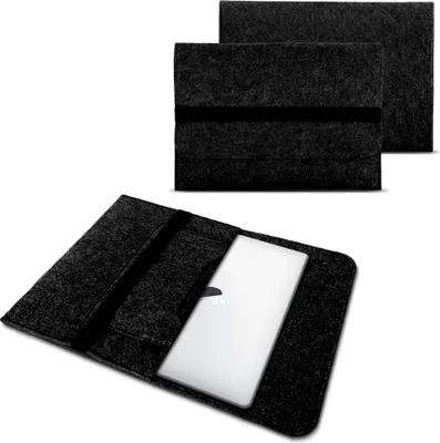 Produktbild von Laptop Tasche Sleeve Hülle Schutztasche Filz Cover für Tablets und NotebooksFarben:Dunkel Grau;Größe:12.5 - 13.3 -14 Zoll
