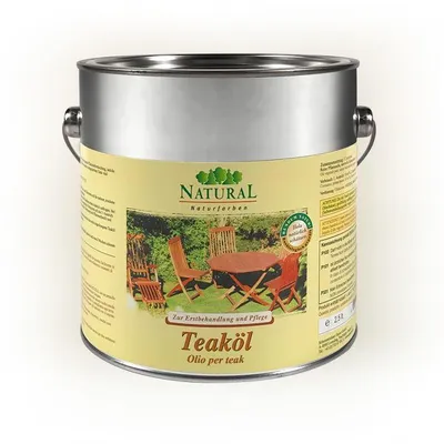 Produktbild von Tiefenwirksames Teaköl 2,5l für strapazierfähige Gartenmöbel aus Teakholz und Robinie